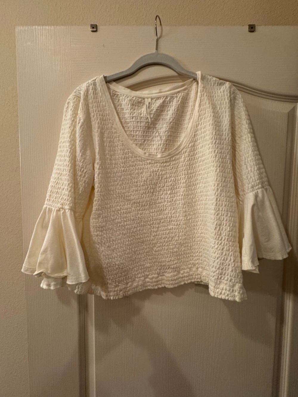 Anthropologie Smocked Bell-Sleeve Top Med - Picture 5 of 8